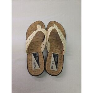Mootsies Tootsies Ivory Thong Sandals Size 10 Made In Italy, Summer Wear, Beach